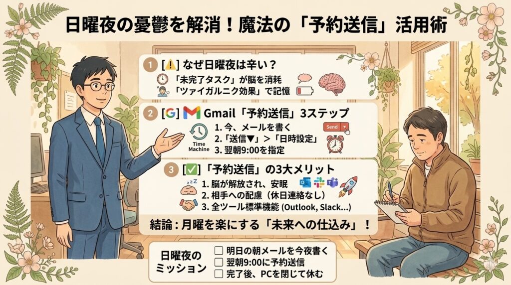 結論：日曜の夜は「未来への仕込み」で安眠を買おう
