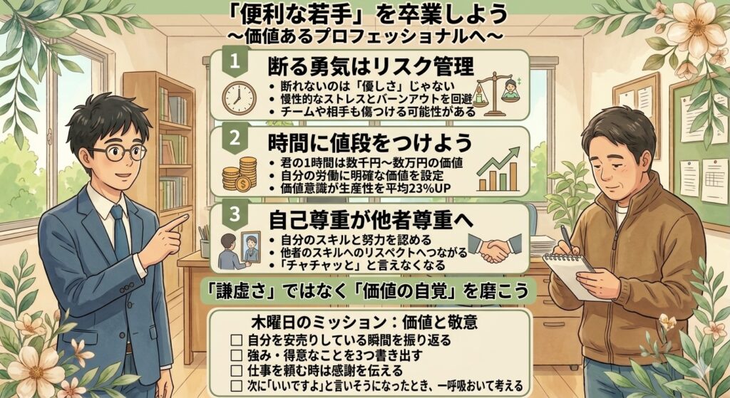 結論：「便利な若手」を卒業しよう