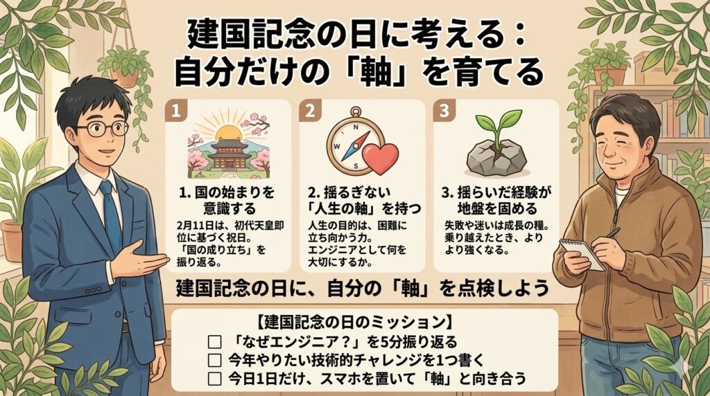 結論：建国記念の日に、自分の「軸」を点検しよう