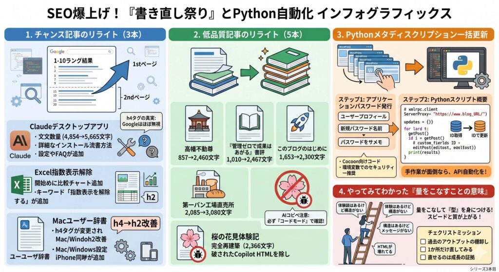 結論：SEOは「一気に直す」より「継続して直す」が正解かもしれない