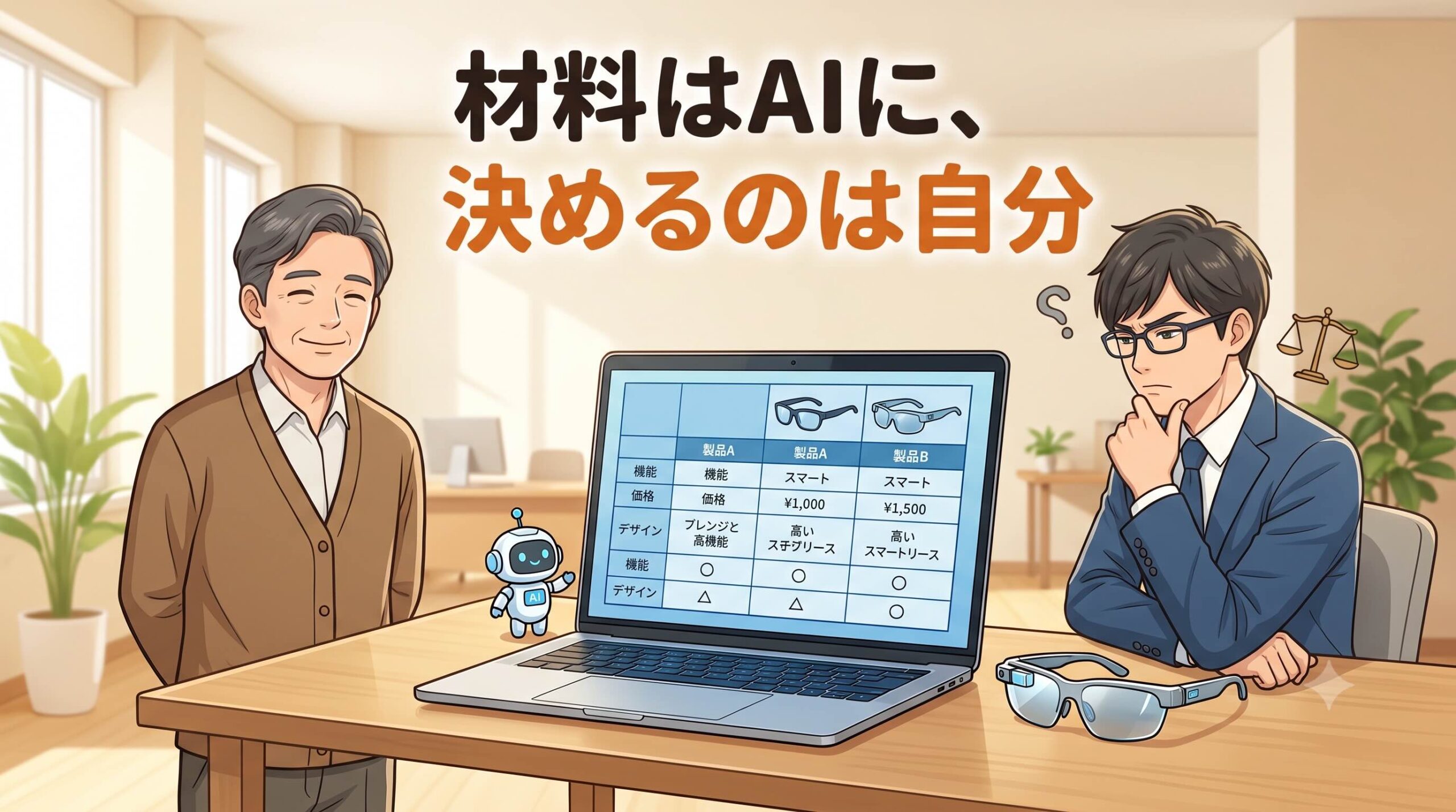 AIに比較してもらうスマートグラス選び。材料はAIに、決めるのは自分
